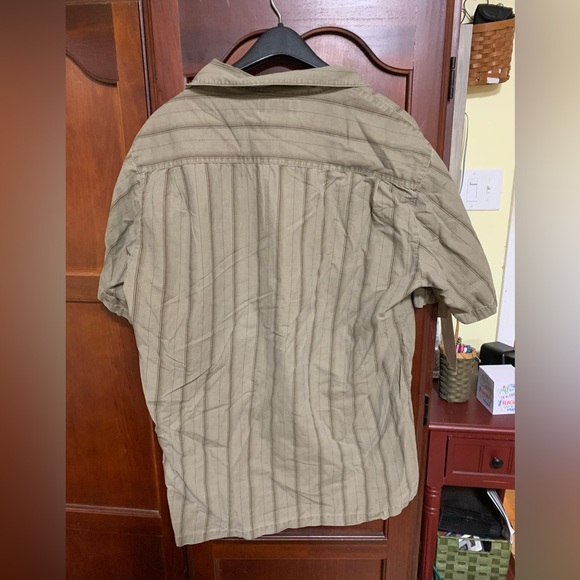 Men’s Columbia  brown vertical striped button down shirt XL - Picture 4 of 4